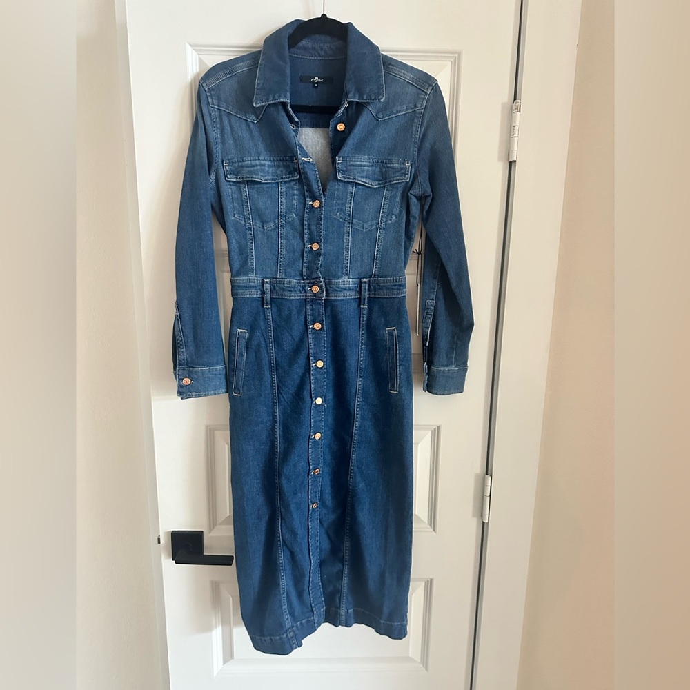 7 for all mankind Denim Jean Dress NWT XS